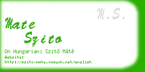 mate szito business card